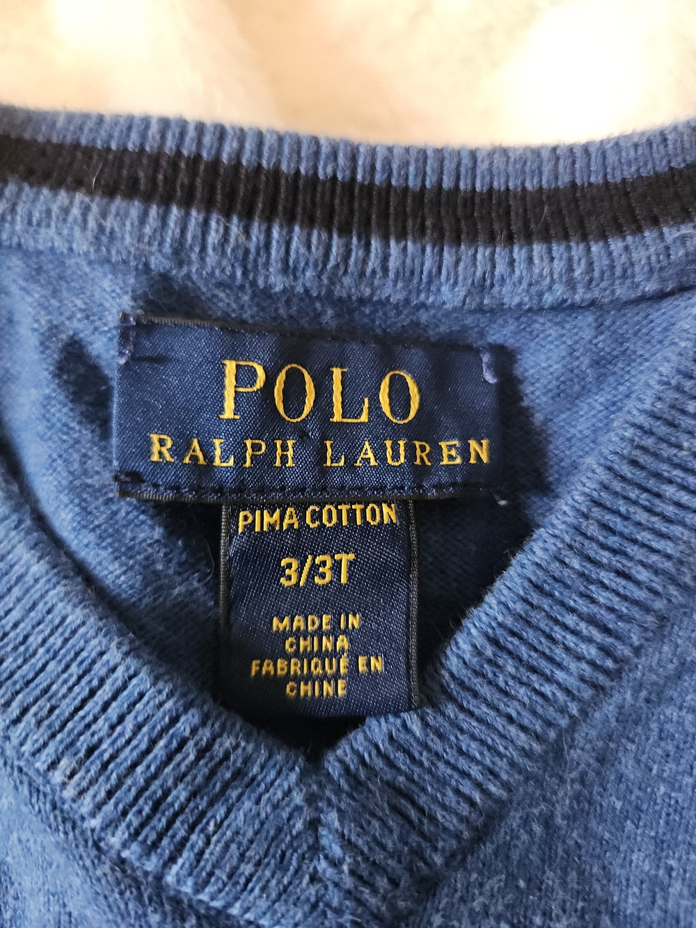 Polo Ralph Lauren Blue Pima Cotton Sweater (2/3T)